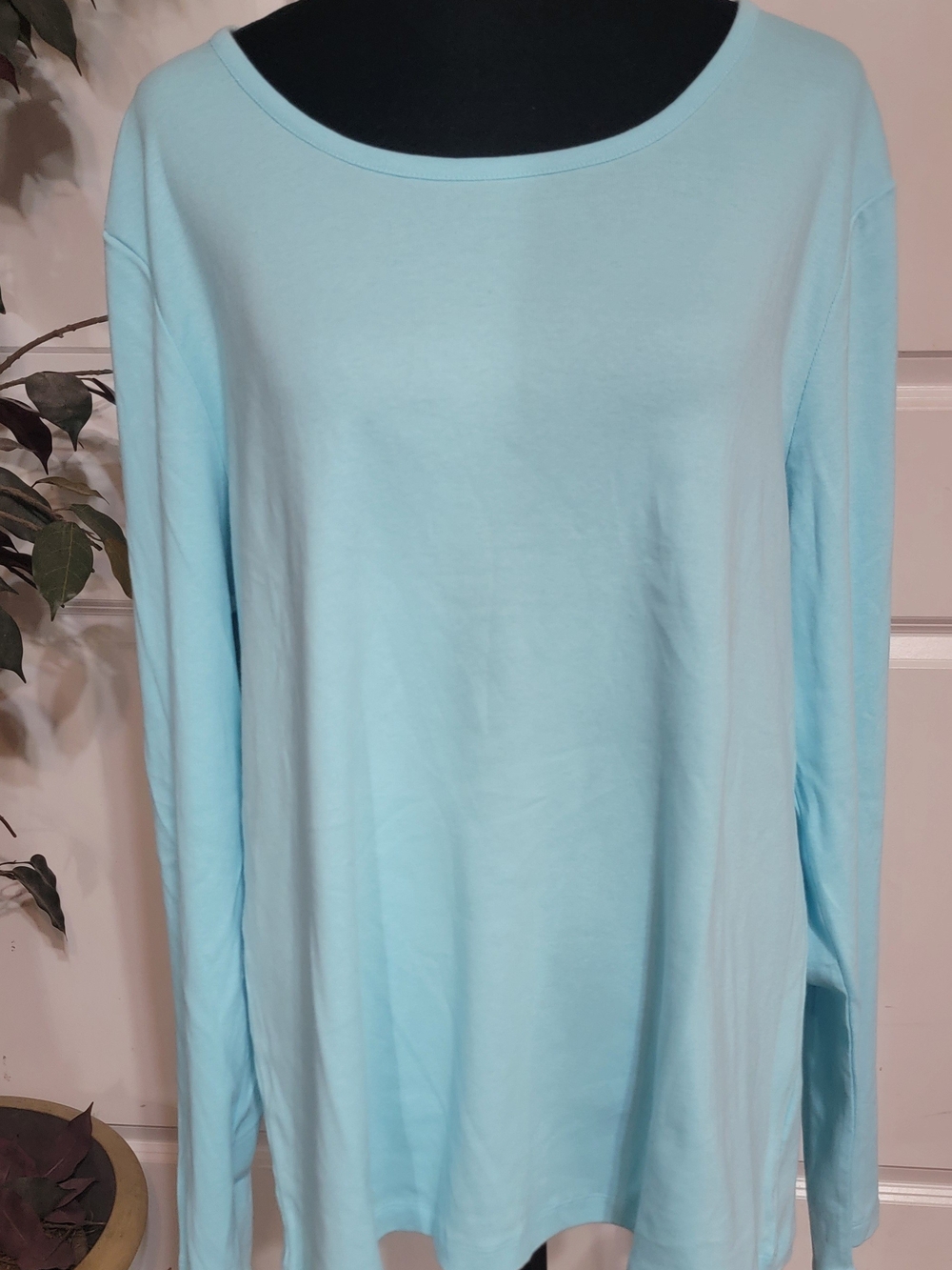 (#54) White Stag Women's Light Aqua Long-Sleeve Tee